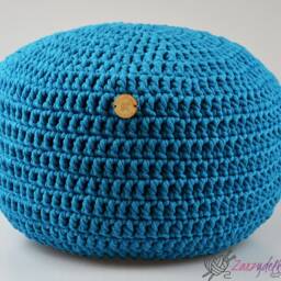 Crochet Cotton Pouf Scandinavian Style Ottoman, Meditation Pillow - thumbnail 2