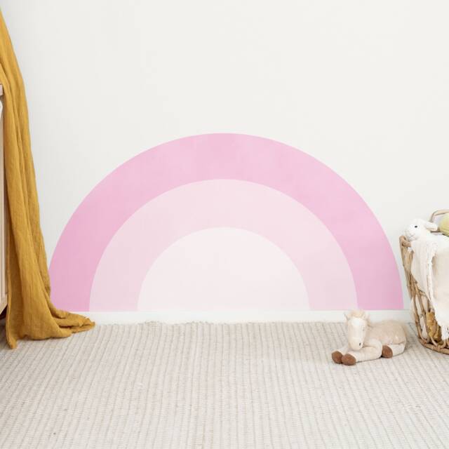 Tri-Color Rainbow Wall Decal, Plastic-Free Wall Sticker - image 1
