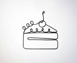 Cake Slice Sign Wire Wall Art Kitchen Decor Art, Cute Home Gift, Food Display Dining Room Hangings - thumbnail 1