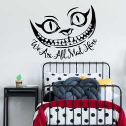 Cheshire Cat Smile Vinyl Wall Decal - Alice in Wonderland Quote Lw51 - thumbnail 1