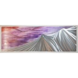 Modern Abstract Metal Mountain Wall Art, Purple Silver Red, R Toomer Art - thumbnail 2