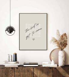 Beige Neutral Dressing Room Bedroom Print Quote, Positivity The Best Is Yet To Come Wall Art Print, Modern Poster Decor Fun - thumbnail 1