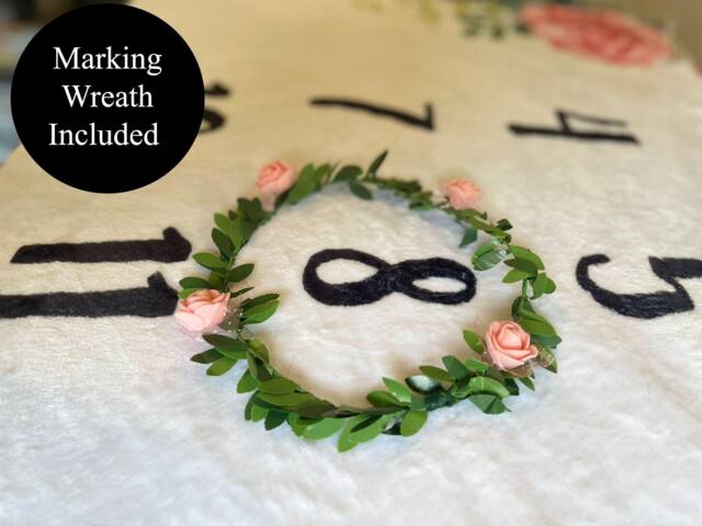 Baby Milestone Marker Ring Floral Wreath Crown Flower Pink Roses Greenery Growth Tracker Girl Blanket - image 1