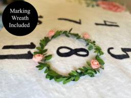 Baby Milestone Marker Ring Floral Wreath Crown Flower Pink Roses Greenery Growth Tracker Girl Blanket - thumbnail 1