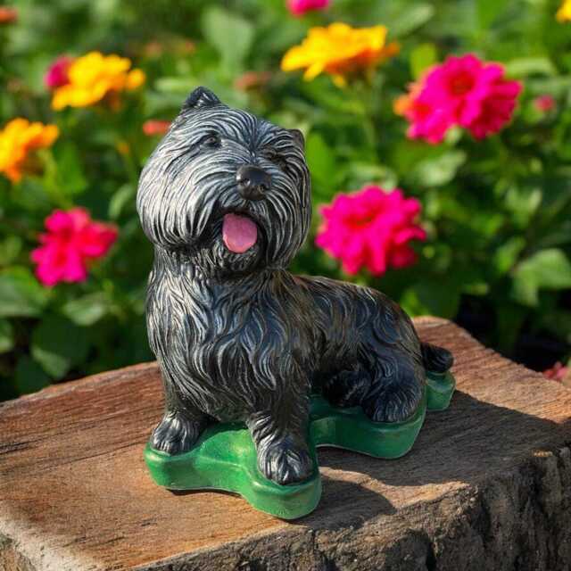 Concrete Yorkshire Terrier Statue Yorkie Dog Figurine Stone Westie Sculpture West Highland White Ornament Garden Pet Decor Gift - image 1