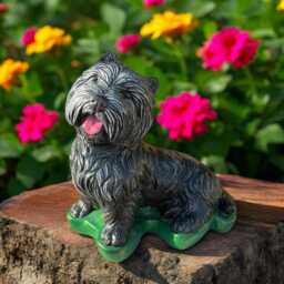Concrete Yorkshire Terrier Statue Yorkie Dog Figurine Stone Westie Sculpture West Highland White Ornament Garden Pet Decor Gift - thumbnail 2