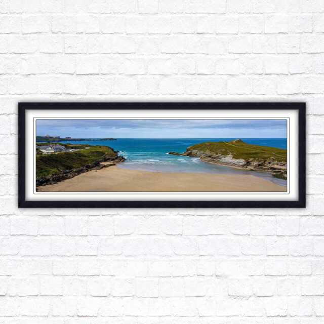 Porth Beach Cornwall Print Panoramic Coastal Wall Art - image 1