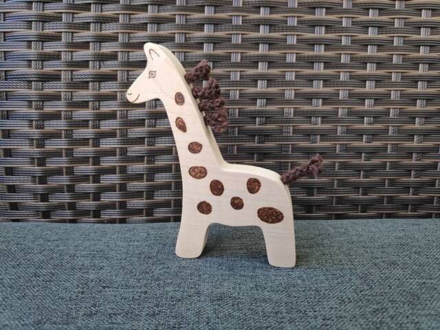 Wooden Giraffe, Toy, Giraffe Handmade Animal Gift For Baby, Giraffe Figure, Toy - image 1