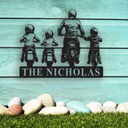 Dirt Bike Metal Sign, Personalised Led Biker Name Custom Motocross Rider, Motorcycle Gift, Wall Art Father Kids - thumbnail 2