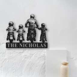 Dirt Bike Metal Sign, Personalised Led Biker Name Custom Motocross Rider, Motorcycle Gift, Wall Art Father Kids - thumbnail 3