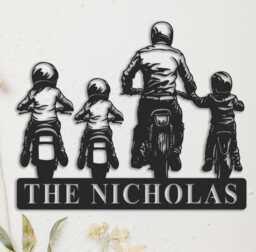 Dirt Bike Metal Sign, Personalised Led Biker Name Custom Motocross Rider, Motorcycle Gift, Wall Art Father Kids