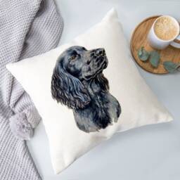 Black Cocker Spaniel Cushion - thumbnail 2
