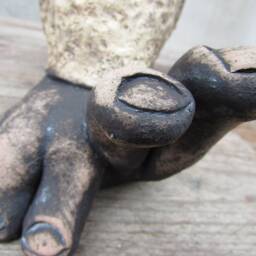 Ceramic Footsnail Sculpture, One-Of-A-Kind Fireclay Art - thumbnail 4