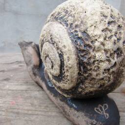 Ceramic Footsnail Sculpture, One-Of-A-Kind Fireclay Art - thumbnail 3