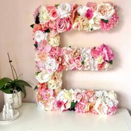 Floral Letter Large Faux Flower Wall Decor - 24 - thumbnail 3