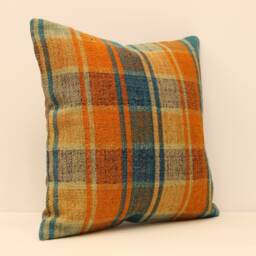 Vintage Pillow 16x16 Cover Handmade Kilim Home Living Design Boho Vintage Rustic Throw Pillov Covers Old Cushion 4Kf-268 - thumbnail 2
