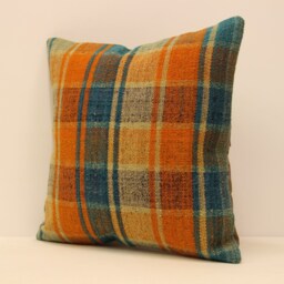 Vintage Pillow 16x16 Cover Handmade Kilim Home Living Design Boho Vintage Rustic Throw Pillov Covers Old Cushion 4Kf-268 - thumbnail 3
