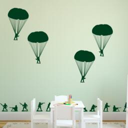 Army Men Wall Decal - Paratroopers & Soldiers, Kids Room Decor - thumbnail 1