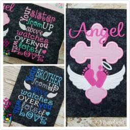 Angel Bundle Storybook Pillow Designs - All 5x7 Includes 3 Digital Designs Brother Words Sister Cross Applique - thumbnail 1