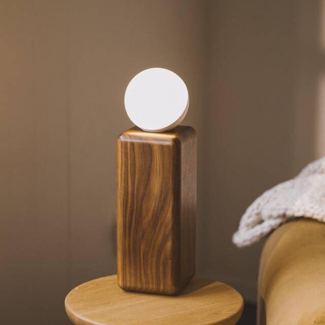 Smart Wooden Lamp, Minimalist Japandi Design, Voice & Touch Control - image 1