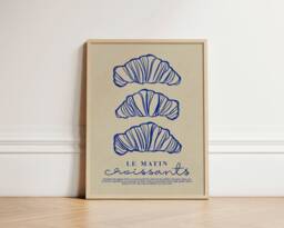 Croissants Print, Breakfast Kitchen Wall Art, Decor, Trendy Cooking Home Inspo, Poster, Unframed - thumbnail 1