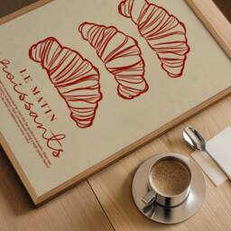 Croissants Print, Breakfast Kitchen Wall Art, Decor, Trendy Cooking Home Inspo, Poster, Unframed - thumbnail 2