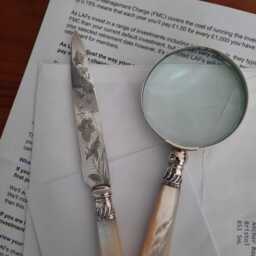 Upcycled Vintage Desk Set With Magnifying Glass & Silver Plated Opener, Mother Of Pearl Handles, Perfect Gift For Retirement Or Home Office - thumbnail 3