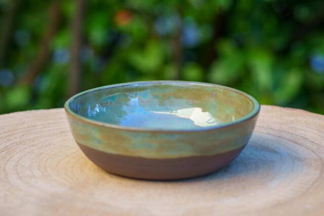 Grey & Green Stoneware Ceramic Pot. Green Trinket Dish. Anthracite Decorative Bowl. Handmade Pottery - image 1
