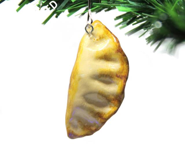 Fried Dumpling Christmas Ornament - Handmade Realistic Food Decor - image 1