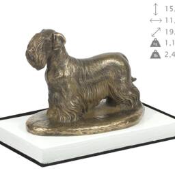 Cesky Terrier, Dog On White Wooden Base Statue, Limited Edition, Artdog - thumbnail 4