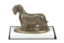 Cesky Terrier, Dog On White Wooden Base Statue, Limited Edition, Artdog