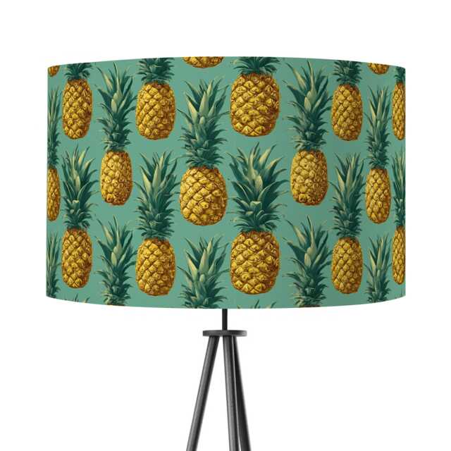 Retro Pineapple Green Velvet Lampshade 25cm 30cm 35cm 40cm 45cm - Drum Lamp Shade Handmade Home Decor Ceiling Fruit Pine Apple - image 1