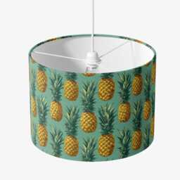 Retro Pineapple Green Velvet Lampshade 25cm 30cm 35cm 40cm 45cm - Drum Lamp Shade Handmade Home Decor Ceiling Fruit Pine Apple - thumbnail 2