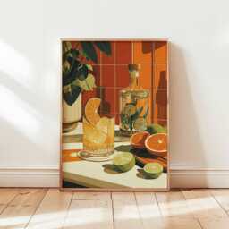 Margarita Poster, Cocktail Drink Print, Mexican Bar Wall Art, Alcohol Decor, Recipe Kitchen Prints, Party Posters - thumbnail 1