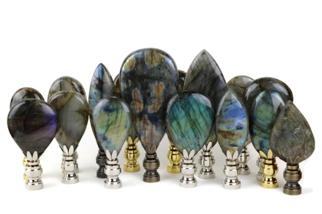 Labradorite Mineral Lamp Finial - Custom Design - image 1