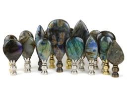 Labradorite Mineral Lamp Finial - Custom Design - thumbnail 1