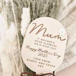 Personalised Wooden Plant Pick - Custom Name Flower Gift Tag - thumbnail 2