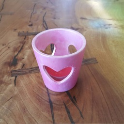 Pink Porcelain Tealight Holder Decorated With Pearlescent Dots - thumbnail 3