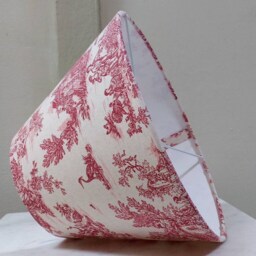 French Toile De Jouy Countryside Tapered Lampshade Red - thumbnail 3