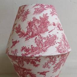 French Toile De Jouy Countryside Tapered Lampshade Red - thumbnail 4