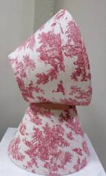 French Toile De Jouy Countryside Tapered Lampshade Red - thumbnail 1