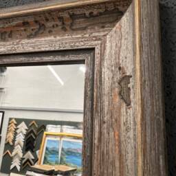 Handcrafted Distressed Silver Wood Mirror - Bevelled Glass Wall Decor - thumbnail 3