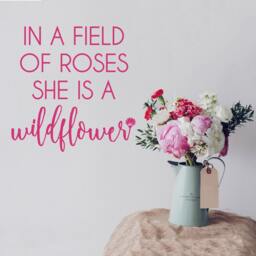 Wildflower Wall Decal - Girls Room Quote, Custom Vinyl Decor - thumbnail 1