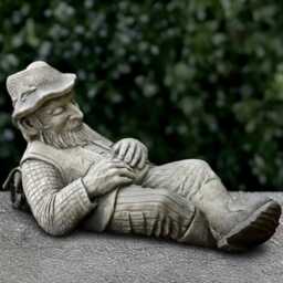 Concrete Farmer Sculpture Stone Laying Man Statue Cement Person Decor Front Door Ornament Garden & Home Figurine Man Lover Gift Yard Art - thumbnail 1