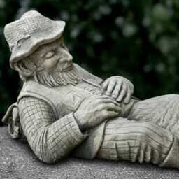 Concrete Farmer Sculpture Stone Laying Man Statue Cement Person Decor Front Door Ornament Garden & Home Figurine Man Lover Gift Yard Art - thumbnail 4