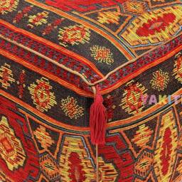 Yakiti - Square Moroccan Pouf, Pouf & Ottoman, Bohemian Ottoman Seat, Boho, Footstool Cover, Leather Tissue, New Design - thumbnail 4