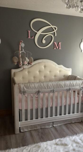 3 Piece Wall Decor Wood Monogram Glittered Nursery Baby & Children Glittered