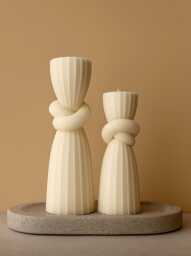 Knot Stripe Pillar Candle Cylindrical Handmade Home Decor Wedding Favors
