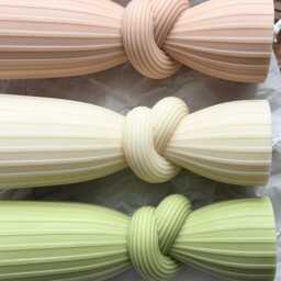 Knot Stripe Pillar Candle Cylindrical Handmade Home Decor Wedding Favors - thumbnail 2