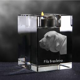 Brazilian Mastiff, Crystal Candlestick With Dog, Souvenir, Decoration, Limited Edition, Collection - thumbnail 2